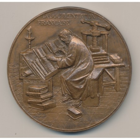 Médaille - La documentation Française - H.Dropsy - bronze - 68mm - SUP