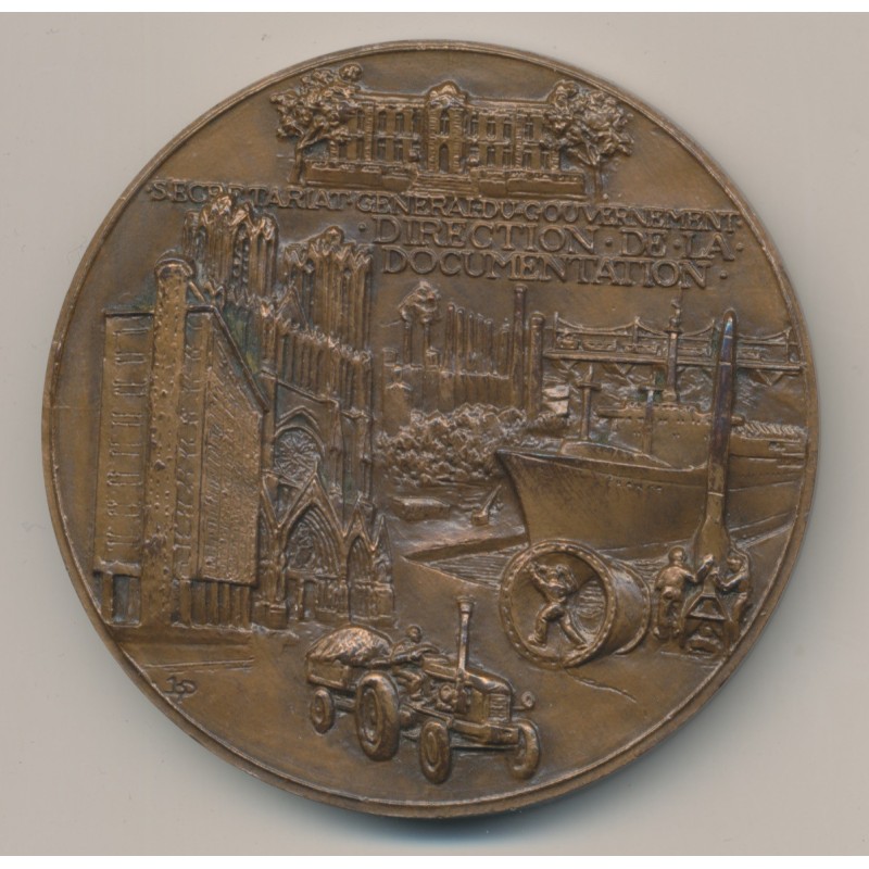 Médaille - La documentation Française - H.Dropsy - bronze - 68mm - SUP