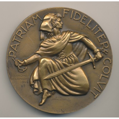 Médaille - Ville de Strasbourg - Alsace libérée 1944 - R.Delamarre - bronze - 68mm - SUP