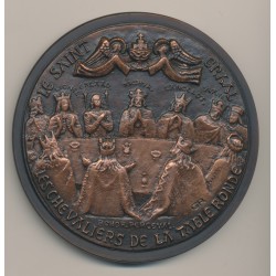 Médaille - Les chevaliers de la table ronde - la légende du roi arthur - 1977 - N°4/100 - cuivre - 85mm - SPL