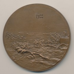 Médaille - Débarquement 1944 - Nous avons a nous rassembler pour le seul service de la France - 1944-1974 - JH Coeffin - TTB+