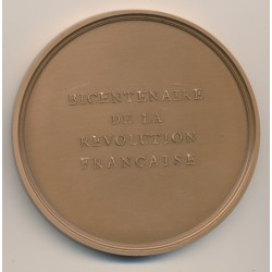 Médaille - Nuit du 4 aout 1789 - Bicentenaire de la révolution Française - bronze - 77mm - SUP 2
