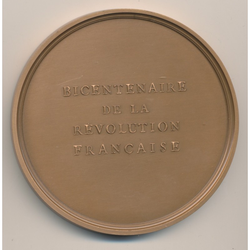 Médaille - Nuit du 4 aout 1789 - Bicentenaire de la révolution Française - bronze - 77mm - SUP
