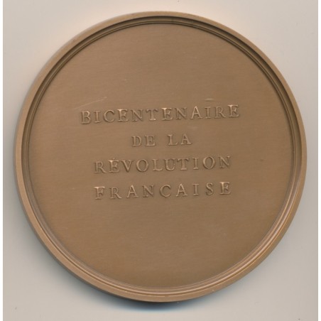 Médaille - Nuit du 4 aout 1789 - Bicentenaire de la révolution Française - bronze - 77mm - SUP