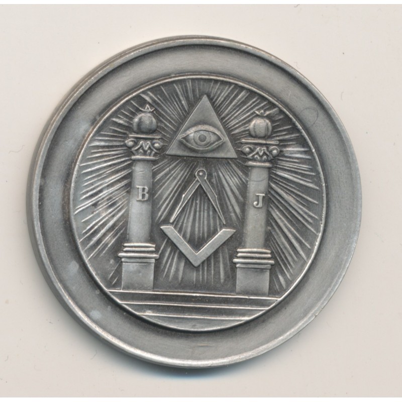 Médaille - Orient d'Ostwald - St jean du temple de l'amitié - bronze argenté - 40mm - SPL