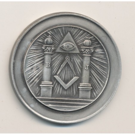 Médaille - Orient d'Ostwald - St jean du temple de l'amitié - bronze argenté - 40mm - SPL