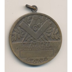 Médaille - Loge Athéna - Les amis triomphants - G.O.D.F - bronze - 36mm - TTB+ 2