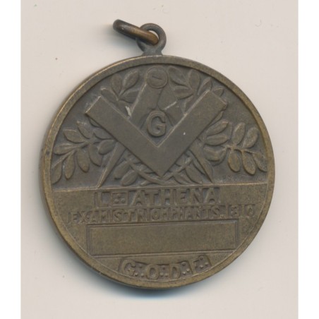 Médaille - Loge Athéna - Les amis triomphants - G.O.D.F - bronze - 36mm - TTB+