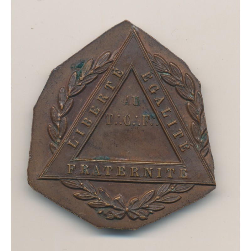 Médaille - Les amis réprouvés - Orient de Montbélliard - ND - cuivre - TTB+