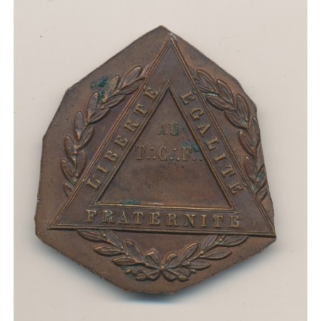 Médaille - Les amis réprouvés - Orient de Montbélliard - ND - cuivre - TTB+