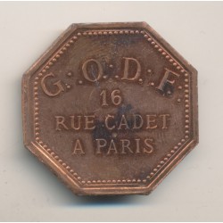 Jeton - Esprit moderne - Grand orient de France - cuivre - 30mm - octogonal - Labouret N°220 - SUP+ 2