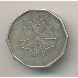 Jeton - Temple des amis de l'honneur Française - octogonal 21mm - métal blanc - Labouret N°378 - TTB