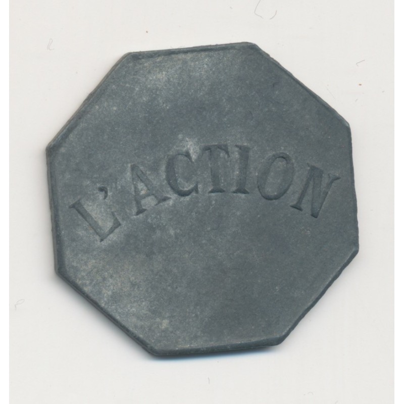 Jeton - L'action 25 Centimes - Loge parisienne - zinc 24mm - Labouret N°75 - TTB