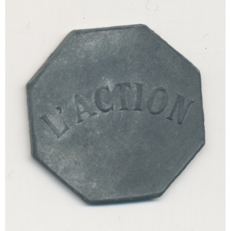 Jeton - L'action 25 Centimes - Loge parisienne - zinc 24mm - Labouret N°75 - TTB