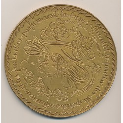 Médaille - Souhaites sont des ailes - Voeux romantiques - Jean Marcel - bronze - 100mm - 1979 - TTB+