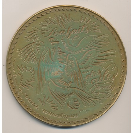 Médaille - Souhaites sont des ailes - Voeux romantiques - Jean Marcel - bronze - 100mm - 1979 - TTB+