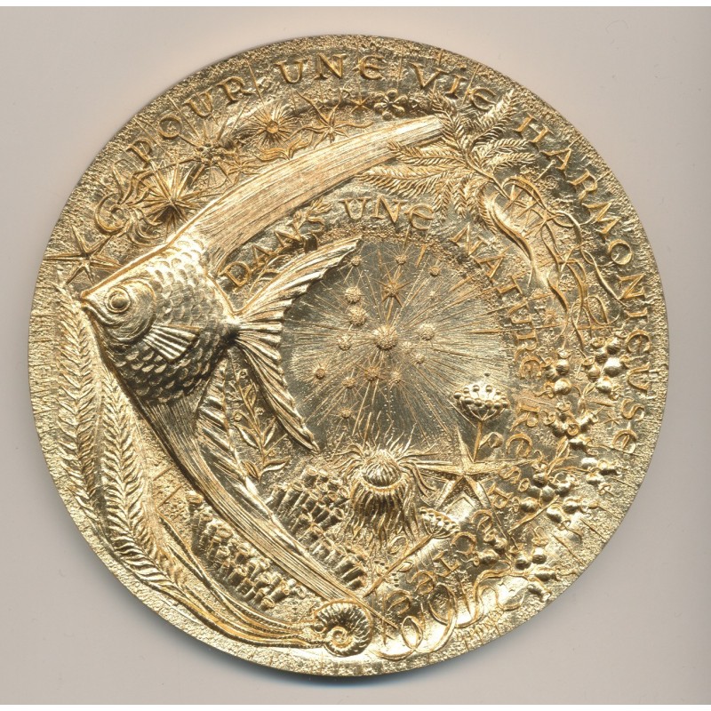 Médaille - Voeux les plus vifs - 1977 - nature/animaux - D.Ponce - bronze 100mm - SPL