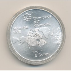 5 Dollars 1973 - JO Montreal 1976 - argent - FDC