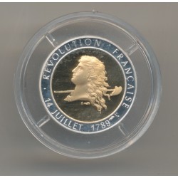 Médaille Or et Argent - Bicentenaire Révolution Française - La liberté de Galle - 50.000 ex - avec écrin et certificat - FDC 2