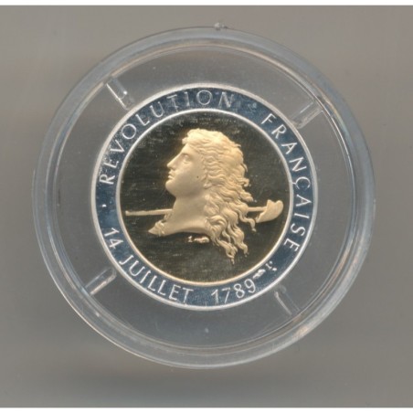 Médaille Or et Argent - Bicentenaire Révolution Française - La liberté de Galle - 50.000 ex - sans écrin ni certificat - FDC
