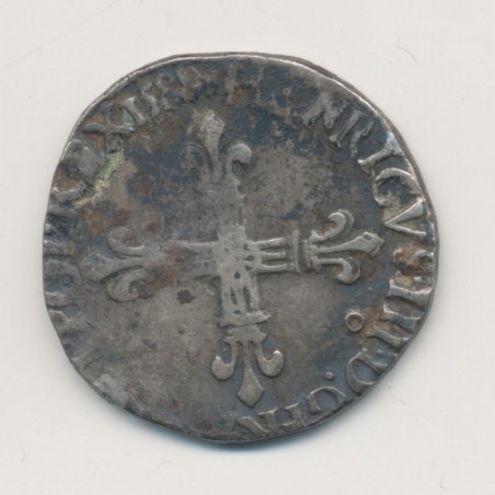 Henri III - 1/4 écu - 1588 Rennes - argent - TB+