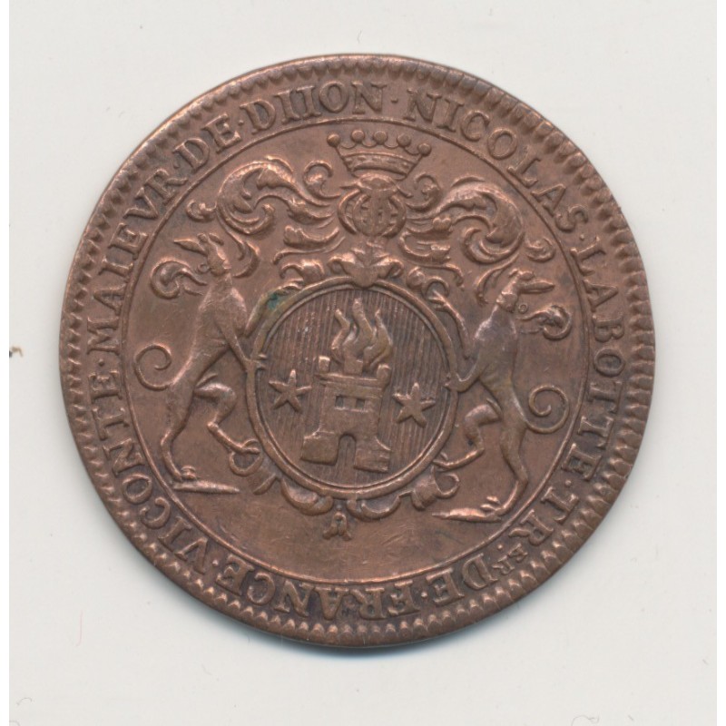Jeton - Mairie de Dijon - 1713 - Nicolas Labotte - cuivre - TTB