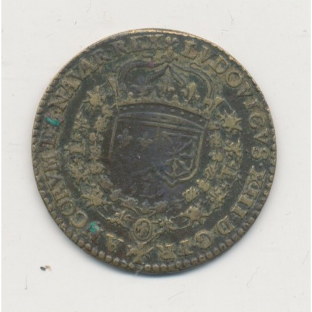 Jeton - Ardennes - Fabrique de jetons de Sedan - Louis XIII - laiton - TB