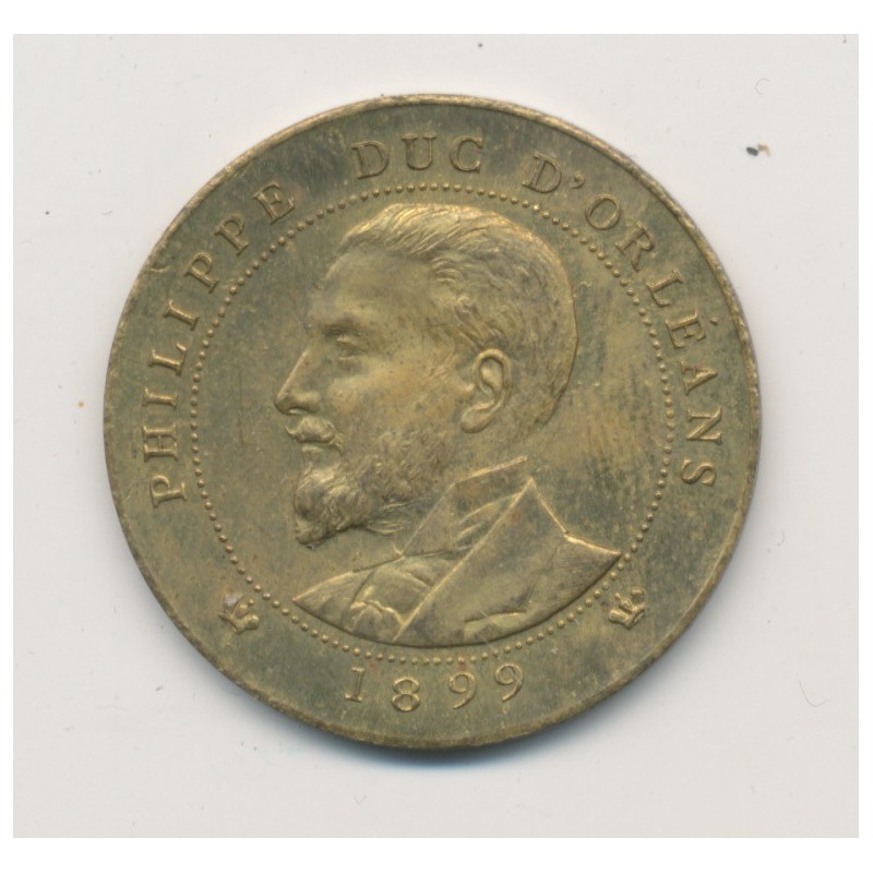 Médaille - Philippe duc d'Orléans - 1899 - module 10 centimes - laiton - TTB+
