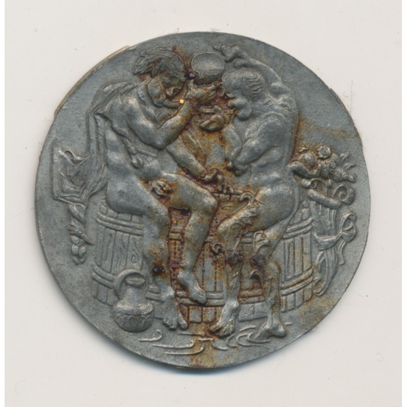Médaille - Bacchus - étain uniface - 45mm - TTB