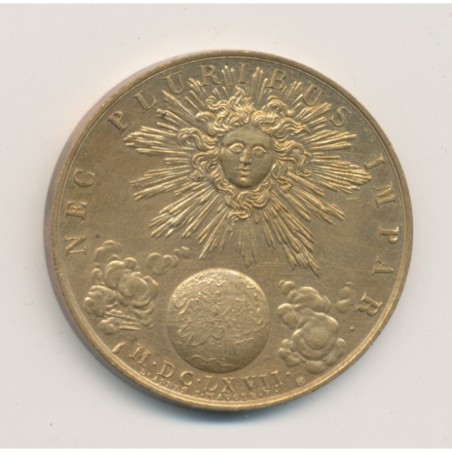 Médaille - Louis XIV - Soleil et devise - 1667 - refrappe -33mm - SUP