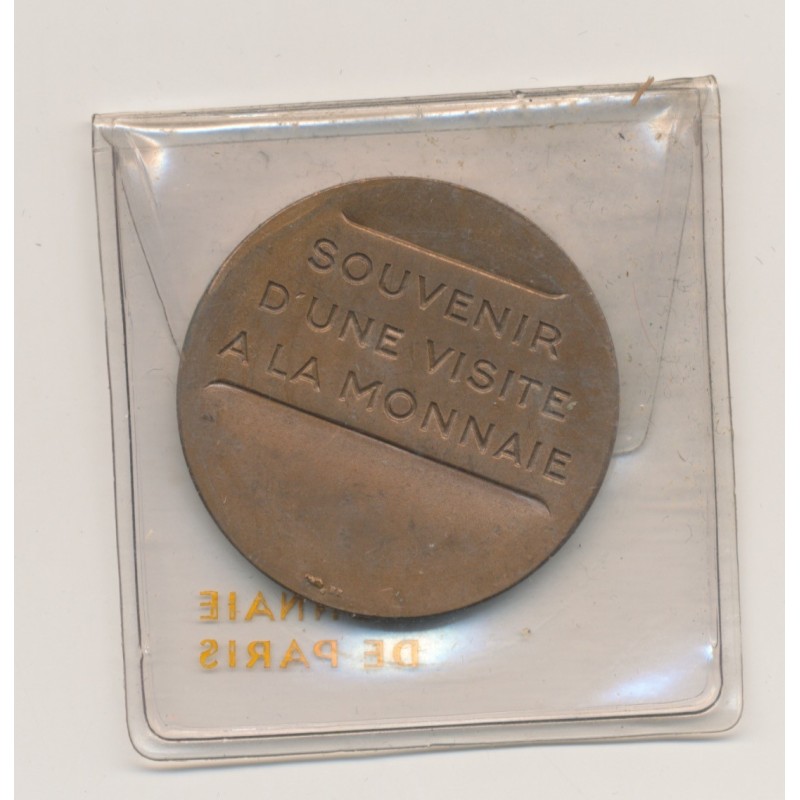 Médaille - Souvenir d'une visite de la Monnaie de Paris - bronze - 32mm - SPL