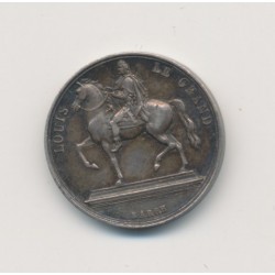 Médaille - Rétablissement statue équestre Louis XIV à Lyon 1825 - argent 15mm - TTB+