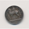 Médaille - Rétablissement statue équestre Louis XIV à Lyon 1825 - argent 15mm - TTB+