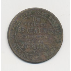 Vernon - 65 Centimes 20 jetons - Grand bazar de l eure - cuivre - TTB