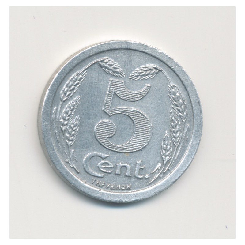Evreux - 5 Centimes 1921 - chambre de commerce - alu rond 19mm - SUP