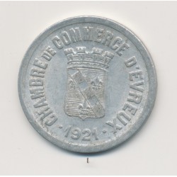 Evreux - 25 Centimes 1921 - chambre de commerce - alu rond 27mm - TTB+