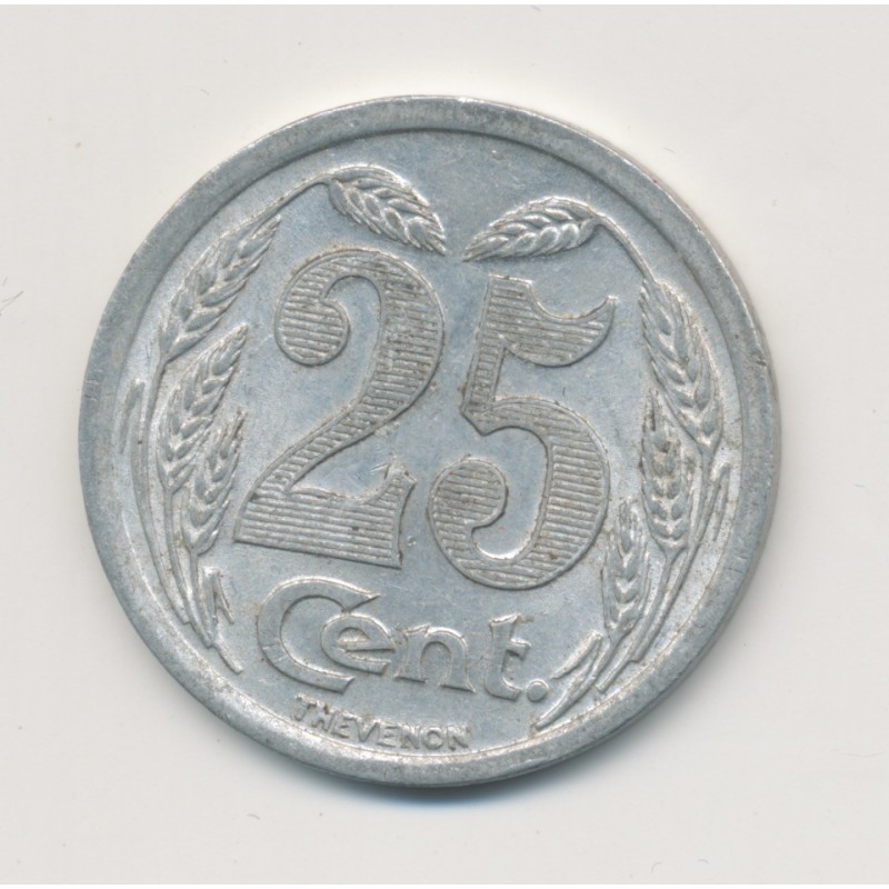 Evreux - 25 Centimes 1921 - chambre de commerce - alu rond 27mm - TTB+