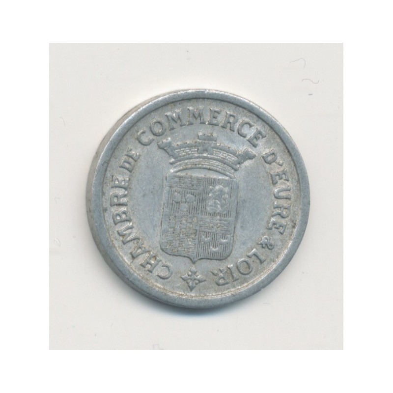 5 Centimes 1922 - Chambre commerce eure et loir - alu rond 19mm - TTB+