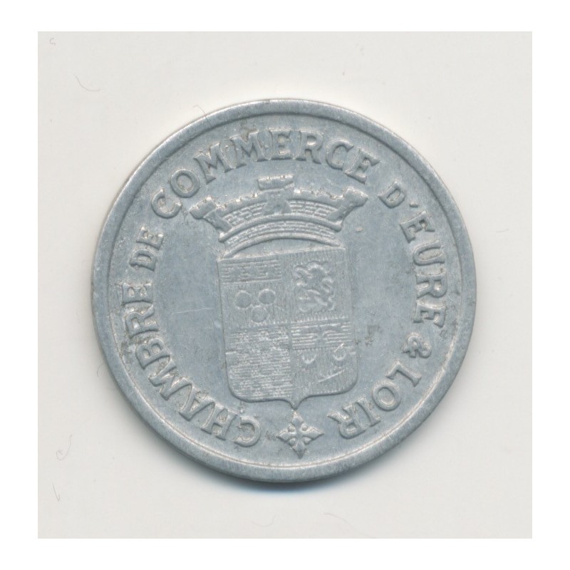 10 Centimes 1922 - Chambre commerce eure et loir - alu rond 22.5mm - TTB