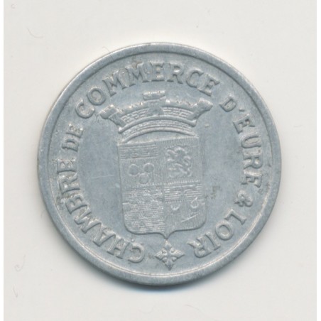 10 Centimes 1922 - Chambre commerce eure et loir - alu rond 22.5mm - TTB