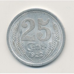 25 Centimes 1922 - Chambre commerce eure et loir - alu rond 27mm - TTB+ 2