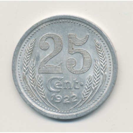 25 Centimes 1922 - Chambre commerce eure et loir - alu rond 27mm - TTB+