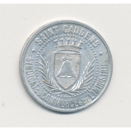5 Centimes 1920 - St Gaudens - syndicat du commerce - alu rond 23mm - SUP+