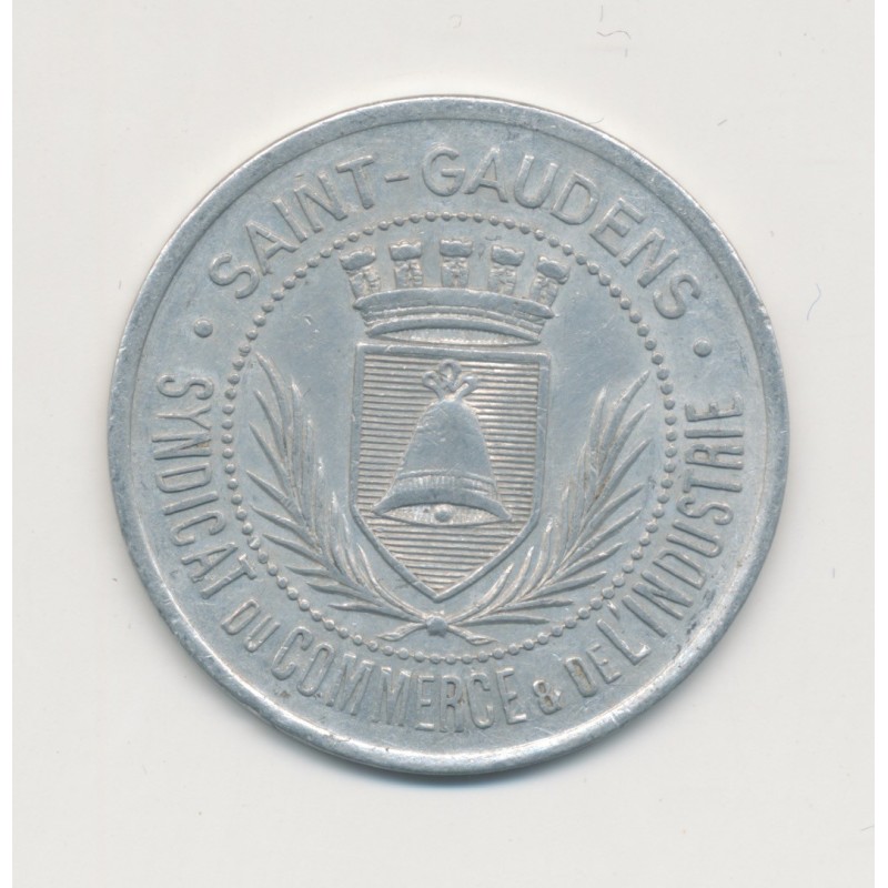 25 Centimes 1920 - St Gaudens - syndicat du commerce - alu rond 30mm - TTB+