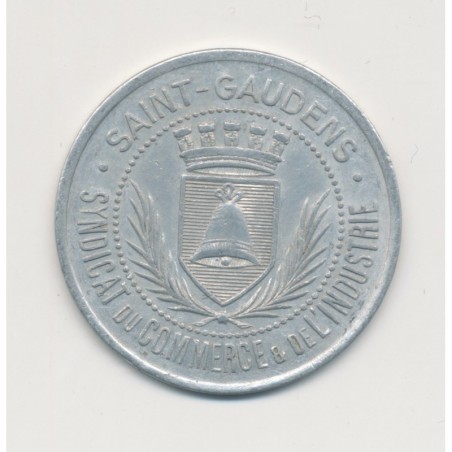 25 Centimes 1920 - St Gaudens - syndicat du commerce - alu rond 30mm - TTB+