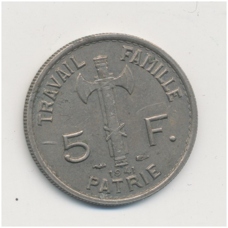 5 Francs Pétain - 1941 - SUP