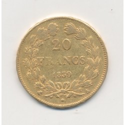 Louis philippe I - 20 Francs Or - 1839 A Paris - Tête laurée - TB 2