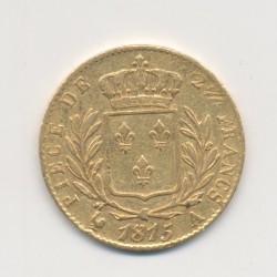 Louis XVIII - 20 Francs Or - 1815 A Paris - Buste habillé - TB 2