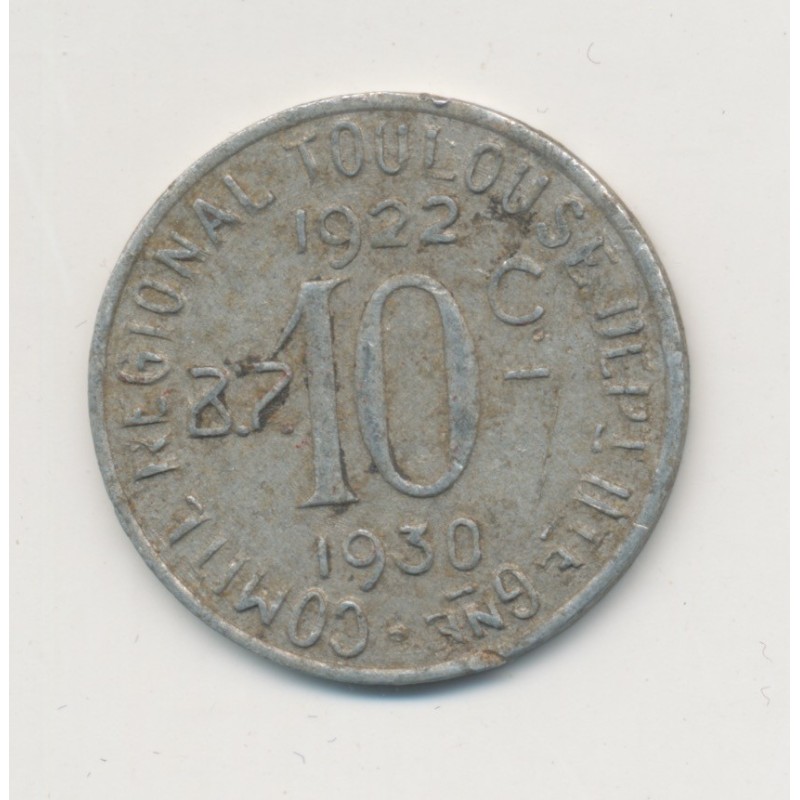 10 Centimes Union Latine - 1922-1930 - Toulouse - alu rond - TTB