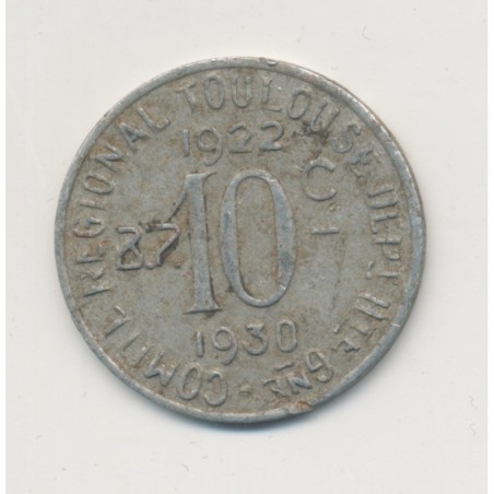 10 Centimes Union Latine - 1922-1930 - Toulouse - alu rond - TTB